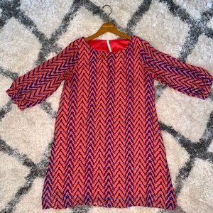 Chevron Tunic Dress with Sleeves